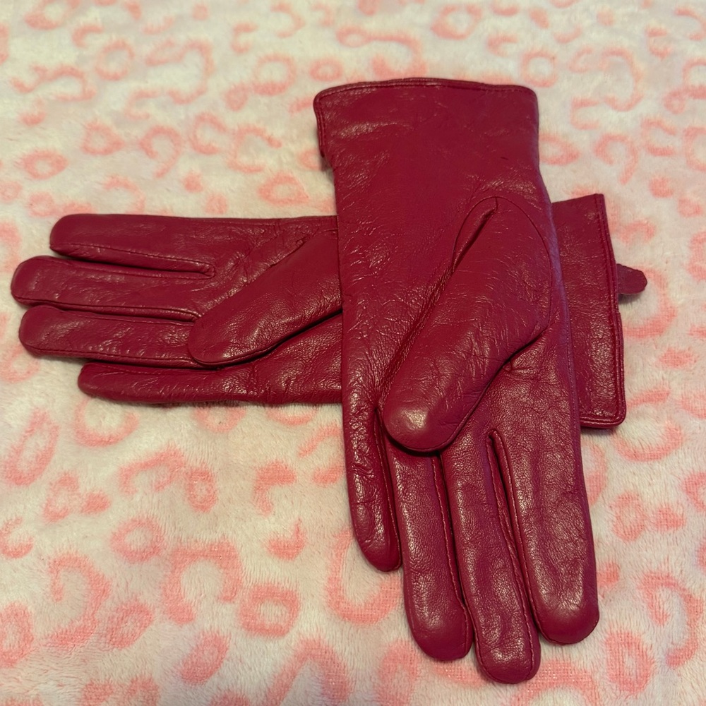 Vintage Cloves Hot Pink Leather for Women 100% Real Leather 
Size: M - Picture 8 of 8